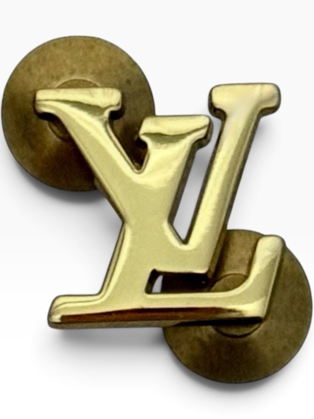 Louis Vuitton LV Logo Brooch Pin – Gold-Tone Metal Approximately 0.5 inch
